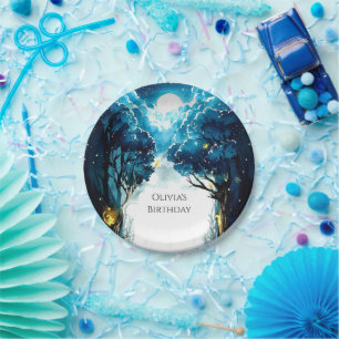 Plato De Papel Cumpleaños de Woodland para niños encantados