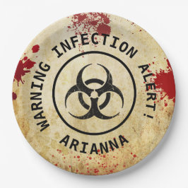 Plato De Papel Cumpleaños del apocalipsis zombie | Halloween Bioh