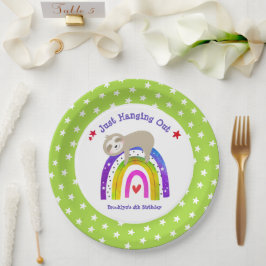 Plato De Papel Cumpleaños del arcoiris eslovaco Kawaii Cute Boho