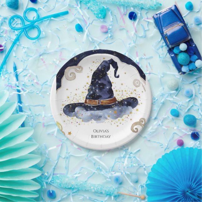 Plato De Papel Cumpleaños del Asistente Mágico de Boho Simple (Fiesta)