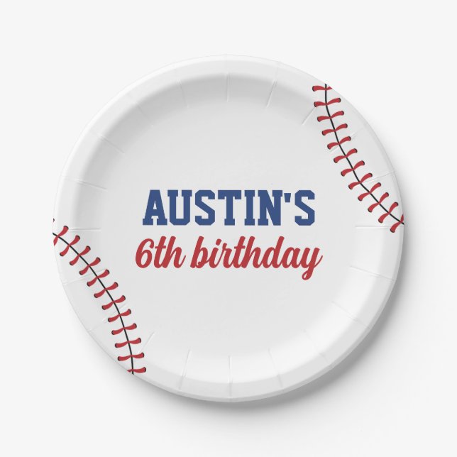 Plato De Papel Cumpleaños del Béisbol Año Rookie (Anverso)
