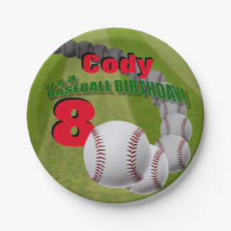 Plato De Papel Cumpleaños del béisbol - PLACAS DE PAPEL de