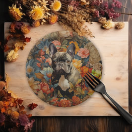 Plato De Papel Cumpleaños del Bulldog francés Frenchie Garden