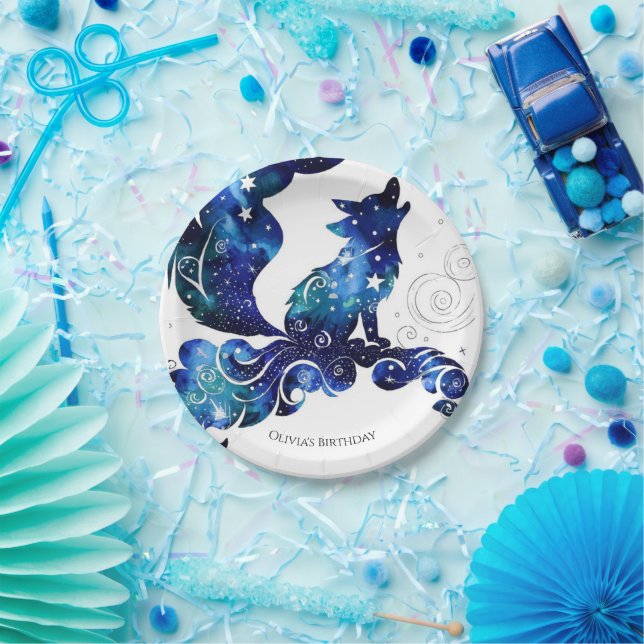 Plato De Papel Cumpleaños del capataz Boho Wolf (Fiesta)