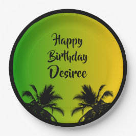 Plato De Papel Cumpleaños del Caribe del Reggae Jamaiquino