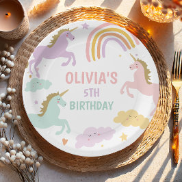 Plato De Papel Cumpleaños del Chica de la celebración mágica del 