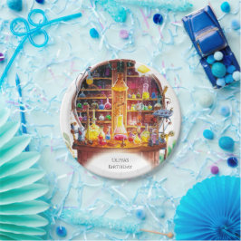 Plato De Papel Cumpleaños del Científico Mágico Simple para Niños