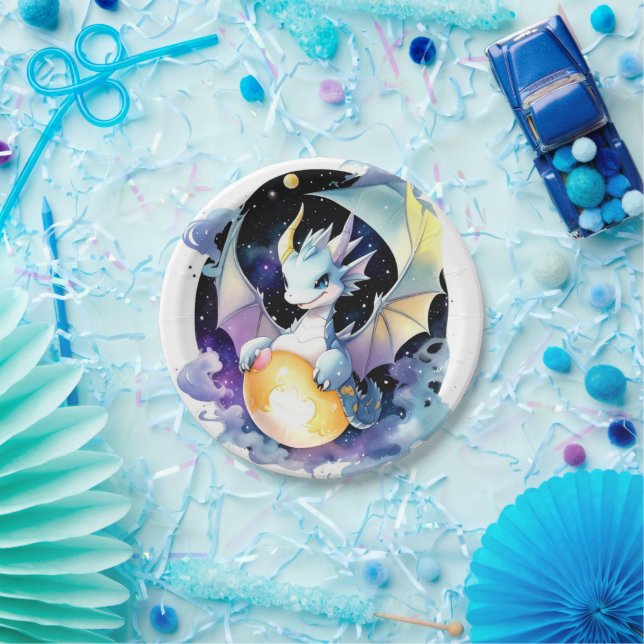 Plato De Papel Cumpleaños del Dragon (Fiesta)