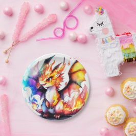 Plato De Papel Cumpleaños del Dragon