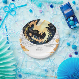 Plato De Papel Cumpleaños del dragón encantado de los niños