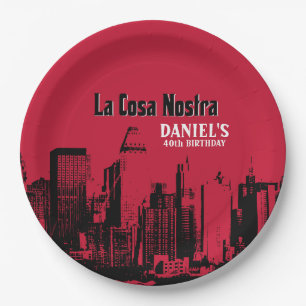 Plato De Papel Cumpleaños del gángster placa de papel de 9