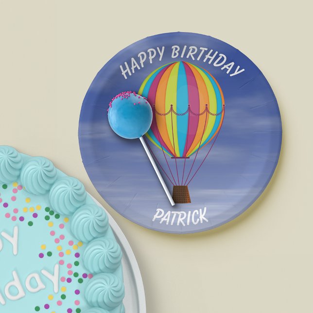 Plato De Papel Cumpleaños del globo aerostático (Subido por el creador)