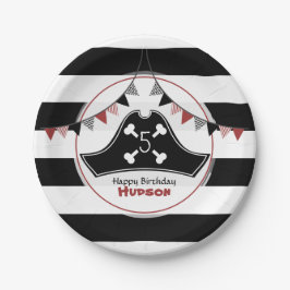 Plato De Papel Cumpleaños del Gorra Pirata