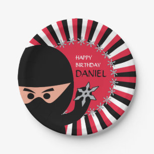 Plato De Papel Cumpleaños del guerrero de Ninja placa de papel d