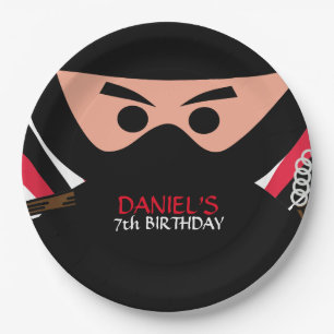 Plato De Papel Cumpleaños del guerrero de Ninja placa de papel de