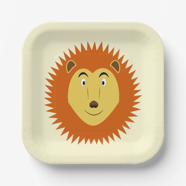 Plato De Papel Cumpleaños del León signo de Leo (Anverso)