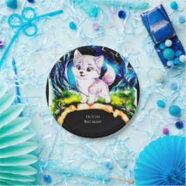 Plato De Papel Cumpleaños del lobo simple y editable