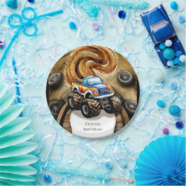 Plato De Papel Cumpleaños del montador de pista Pastel