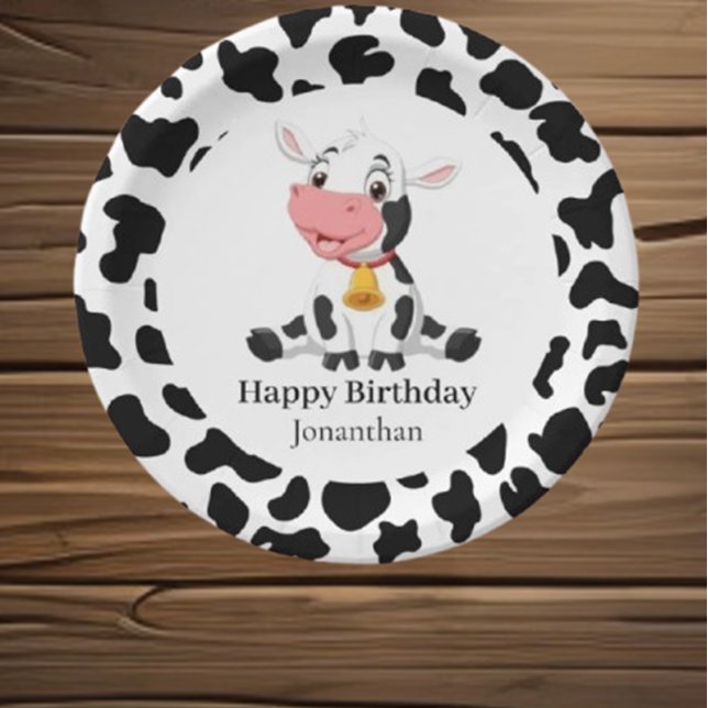 Plato De Papel Cumpleaños del niño de vaca (Experience fun activities, delightful decorations, and joyous celebrations )