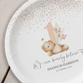 Plato De Papel Cumpleaños del Oso y La Abeja
