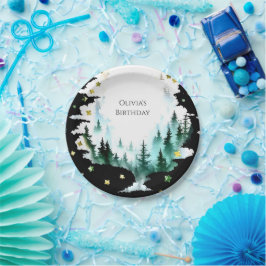 Plato De Papel Cumpleaños del Pastel Boho Woodland