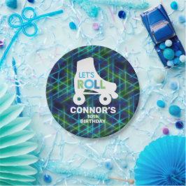 Plato De Papel Cumpleaños del patinaje de patinaje masculino