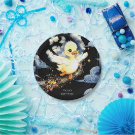 Plato De Papel Cumpleaños del pato mágico Pastel