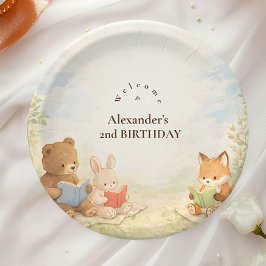 Plato De Papel Cumpleaños del pequeño lector del capítulo dos
