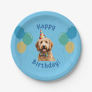 Plato De Papel Cumpleaños del perro con pipa