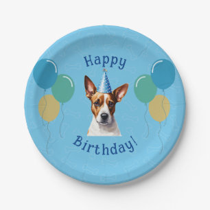 Plato De Papel Cumpleaños del perro con pipa