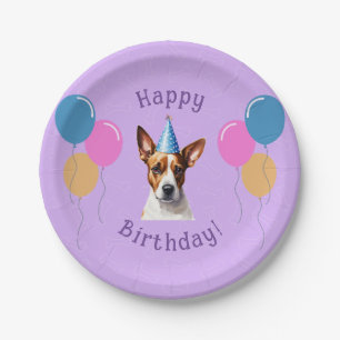 Plato De Papel Cumpleaños del perro con pipa