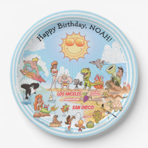 Plato De Papel Cumpleaños del personalizado SoCal