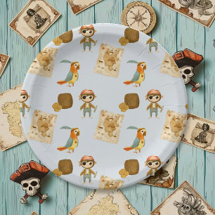 Plato De Papel Cumpleaños del Pirata de los Cazadores del Tesoro