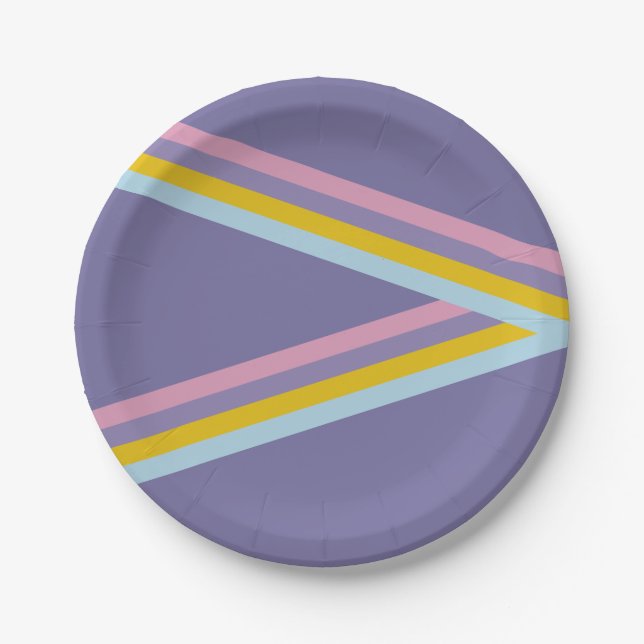 Plato De Papel Cumpleaños del Retro de Patinaje Hielo (Anverso)