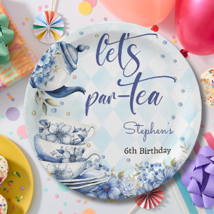 Plato De Papel Cumpleaños del té para los niños