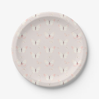 Plato De Papel Cumpleaños del tema de la mariposa