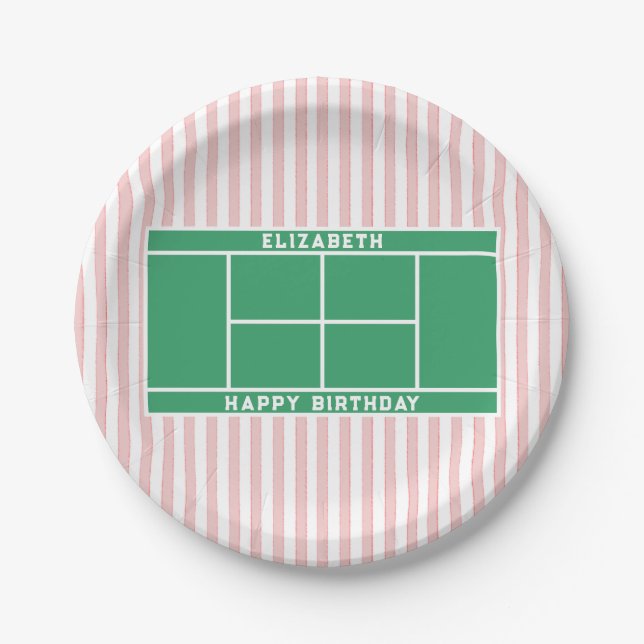 Plato De Papel Cumpleaños del Tenis (Anverso)