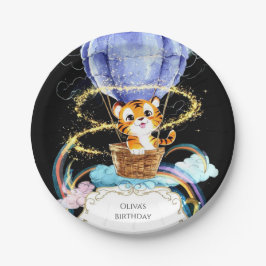 Plato De Papel Cumpleaños del Tigre Mágico Infantil