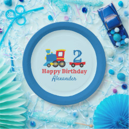 Plato De Papel Cumpleaños del tren