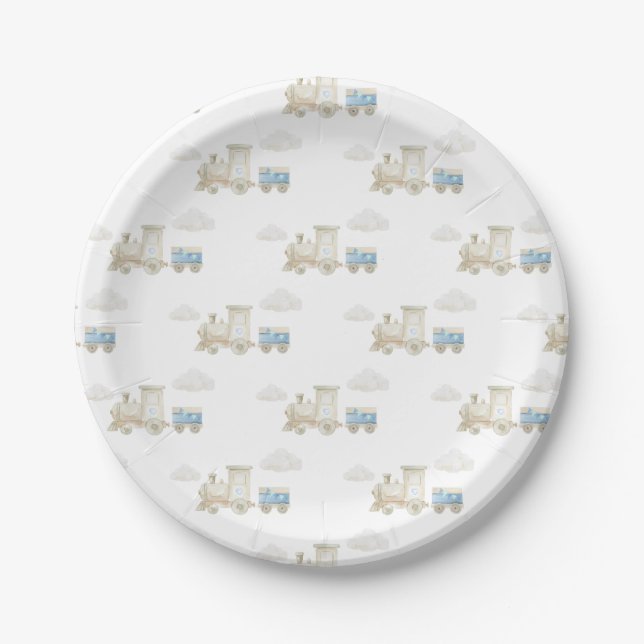 Plato De Papel Cumpleaños del Tren Chugga Chugga  (Anverso)
