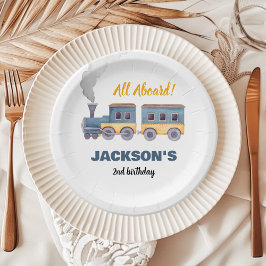Plato De Papel Cumpleaños del Tren Chugga Chugga Dos