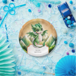 Plato De Papel Cumpleaños del Whimsical Boho Dragon