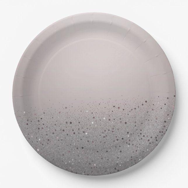 Plato De Papel Cumpleaños Dulce 16 Fiesta Rosa Desvanecido Brilla (Anverso)