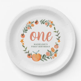 Plato De Papel Cumpleaños Dulce como un Melocotón