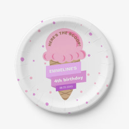 Plato De Papel Cumpleaños Dulce Rosa Here's The Scoop Helado