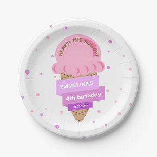 Plato De Papel Cumpleaños Dulce Rosa Here's The Scoop Helado