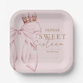 Plato De Papel Cumpleaños Elegante Sweet Sixteen
