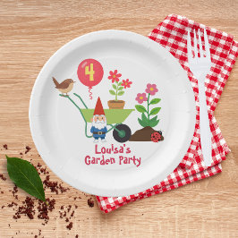 Plato De Papel Cumpleaños en el Jardín
