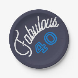 Plato De Papel Cumpleaños fabuloso 40