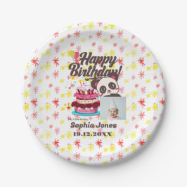 Plato De Papel Cumpleaños feliz, mi bebé - Foto/nombre del Person